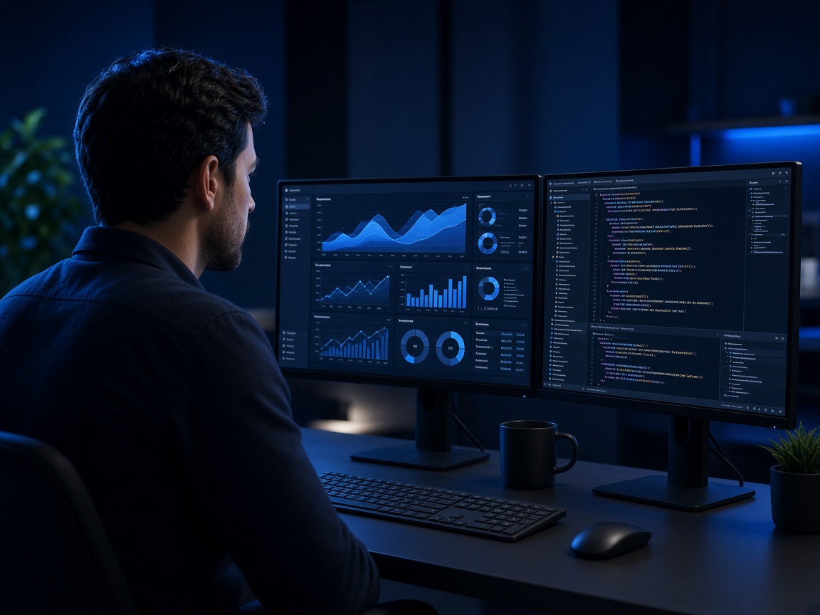 Consultant analysing SAP performance data
